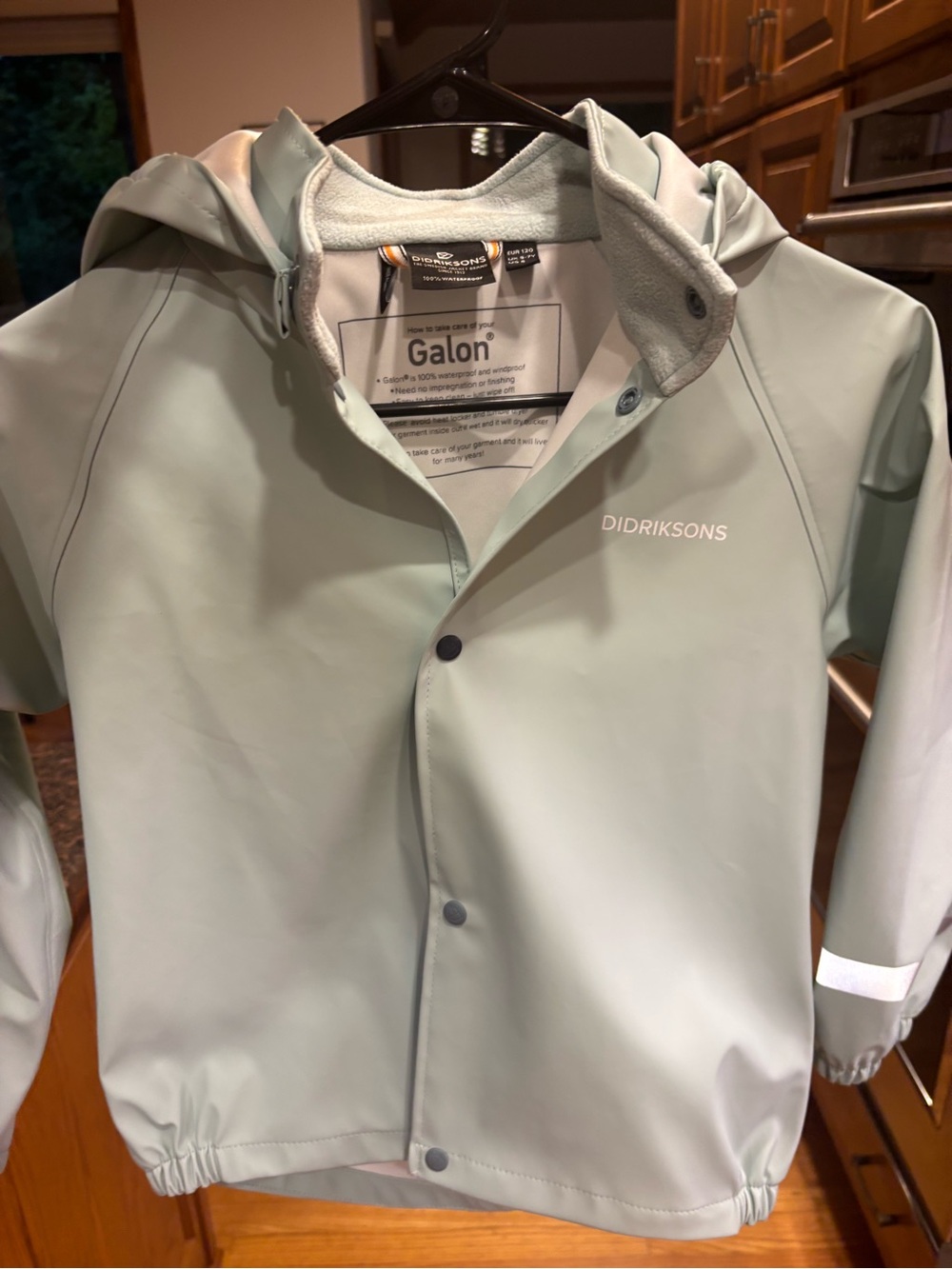 Kids Waterproof Rain Jacket – Didriksons Slaskeman – sz 120, 5-6y